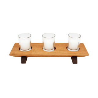 Haywood Votive Centerpiece, Handcrafted Wooden Stand with Soy Wax Votive Candles