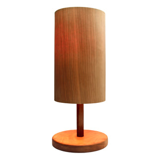 Reels Modern Handcrafted Wooden Table Lamp with Cherry Shade