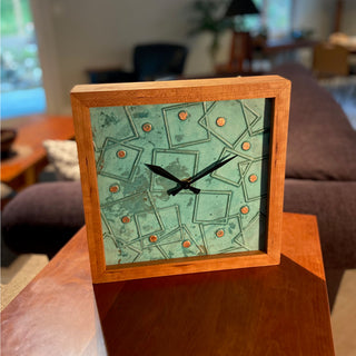 Copper & Ice - Large Handcrafted Wooden Box Clock