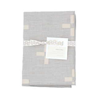 Hand Printed Tan and Cream Linen Placemat