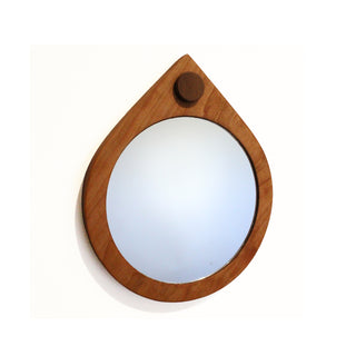 Small Teardrop Mirror in Cherry Wood, 9"