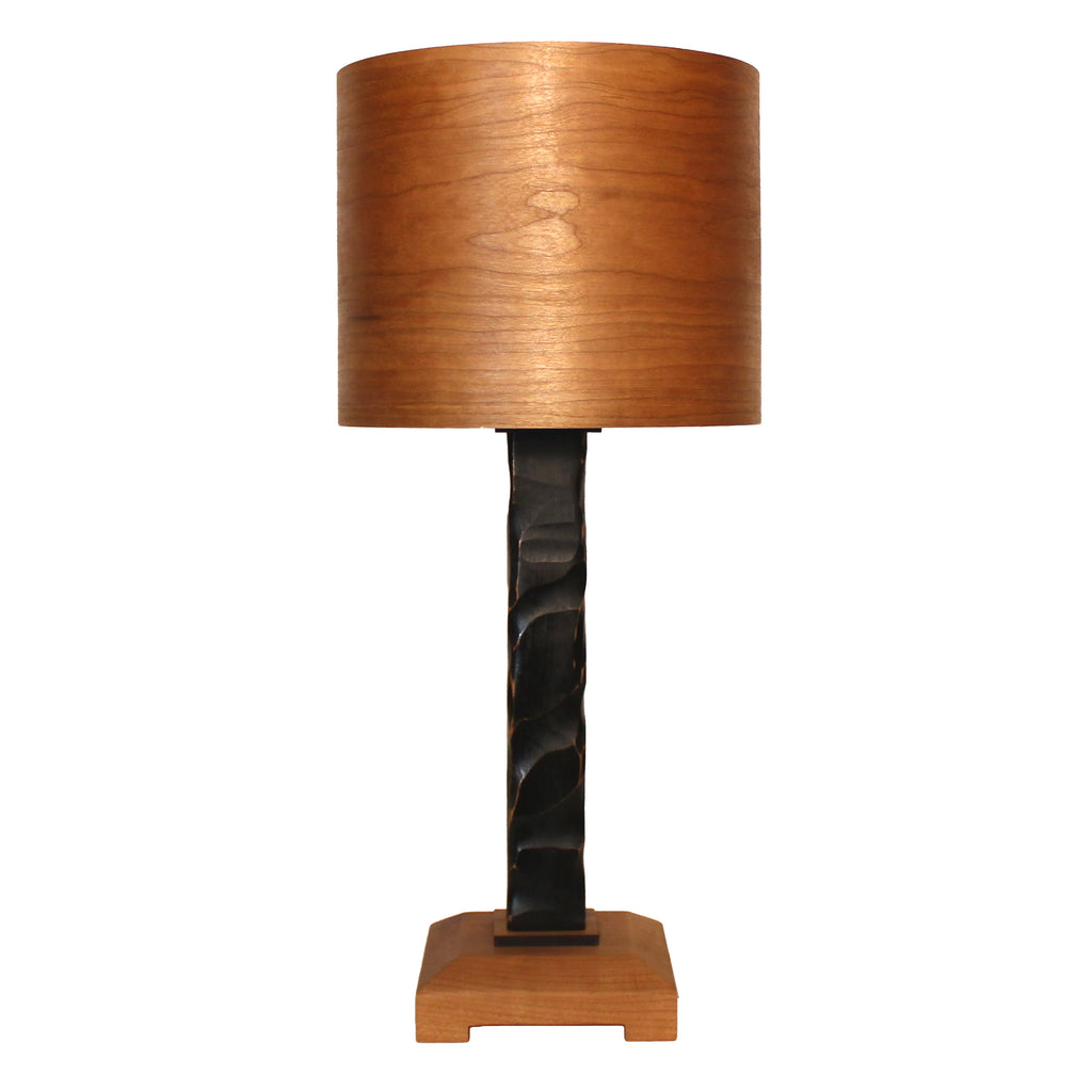 Black Cherry, Handcrafted Wooden Table Lamp with Wooden Shade – Sabbath ...